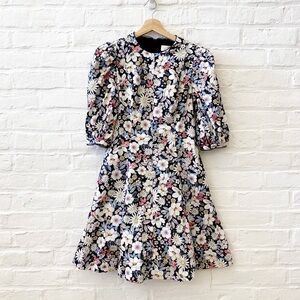 Rachel Parcell || Puff Sleeve Fit and Flare Mini‎ Dress Black XS